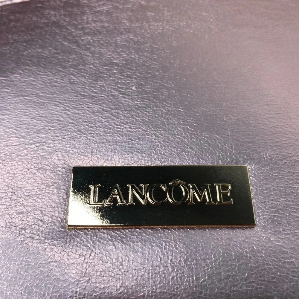 Lancome Rose Gold Metallic Cosmetic Vanity Case Bag Train‎ Case Travel Bag NWOT